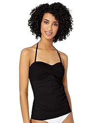 Anne Cole womens Solid Twist Front Shirred Bandeau