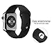top4cus 38mm Size Soft Silicone Replacement Sport Strap iWatch Band for Apple Watch 38mm All Model - Medium/Large - Sport Black