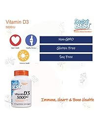 Doctor's Best, Vitamina D3 5000iu, píldoras blandas, DRB-00250, 1, 1