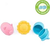 Giggles & Pebbles Silicone Pop-Squirt Bath Toy – BPA, PVC, Phthalate, Latex Free - Mold-Resistant Shower Toys (3pc) with Storage Bag for Infant Baby Toddler Boys and Girls