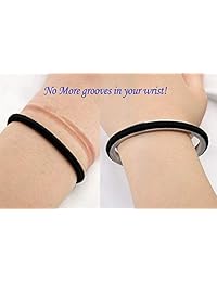 Zuo Bao Stainless Steel Bracelet Grooved Cuff Bangle for Women Girls