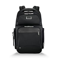 Briggs & Riley @Work Laptop Backpack for women and men. Fits up to 15.6 inch laptop. Business Travel Laptop Backpack with RFID Blocking Pocket, Black