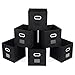 Magicfly Foldable Storage Cubes with Label Holders, Set of 6 Fabric Cloths Bins 12X 12 Inch with Handle for Home Organizer, Closet Storage Bins for Shelves, Black