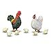 Georgetown Home & Garden Miniature Rooster, Hen and Chicks Garden Decor, Set of 8