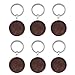 Tiparts 12 Pcs Wooden Keychain Trays Kit Cabochon Pendant Blanks with Keyrings (Inner Diameter:30mm, Wooden)