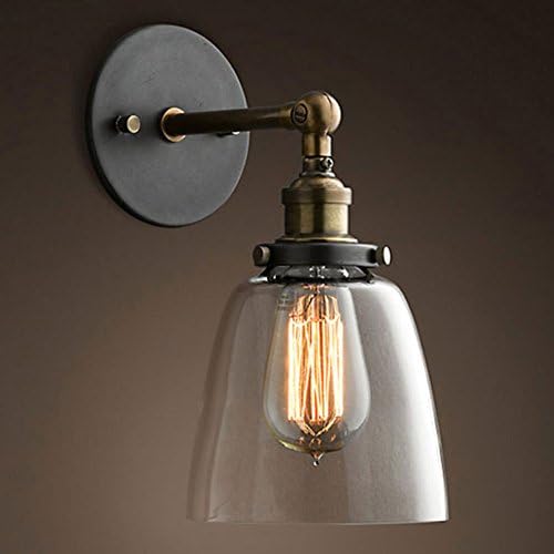 Cozyle Vintage Industrial Copper Glass Lampshade Wall Lamp Bowl Shape Amber [Energy Class A]