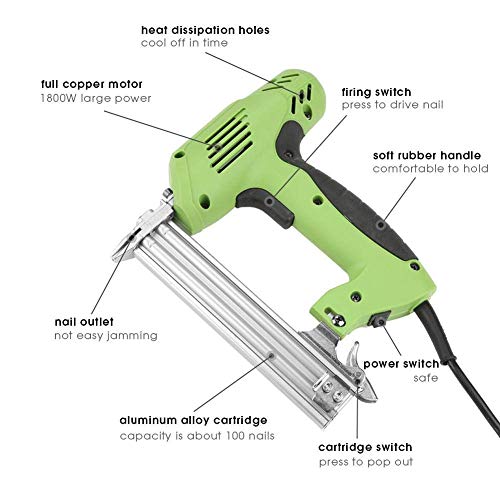 Gerade Nagelpistole, Elektrischer Nagler Nagler Handnagelwerkzeug Akku-Nagler-Kit Ergonomisch und leicht, für Möbel… – Bild 6