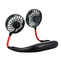 Hand Free Personal Fan, Headphone Design Wearable Portable USB Rechargeable Neckband Mini Fan with 3 Speed Adjustable for Indoor Outdoor