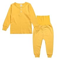 Kids Tales Little Boys Girls 2PCS Yellow White Grey Pink Green Soft Solid Pajama 2-6Years