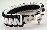 Paracord Survival Bracelet with Stainless Steel Adjustable Silver Tone Shackle, Regular Weave