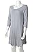 LARACE Women's Casual Loose 3/4 Sleeve Simple Plain Swing Flowy T-Shirt Dresses（1X, Light Gray