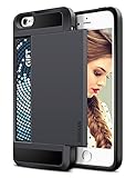 iPhone 5S Case, iPhone 5 Case, Vofolen Impact Resistant iPhone 5S Cover [Card Slot Wallet Case] Anti-scratch Bumper Skin Hybrid Armor Defender Protective Shell for iPhone 5 5S - Black