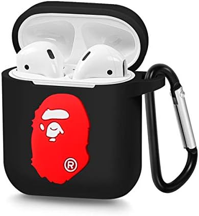 Airpods Case, Dolopow AirPods Accessories Shockproof Protective Premium Silicone Cover Skin for AirPods Charging Case 2 & 1 -Red Bape