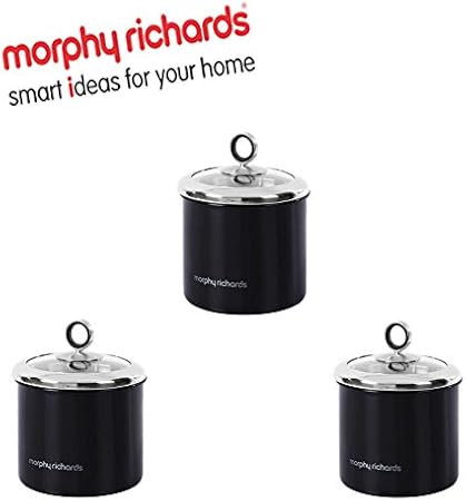morphy richards tea coffee sugar canisters black