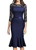 MissMay Women's Vintage Lace Business Cocktail Party Mermaid Pencil Dress