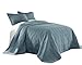 Chezmoi Collection Kingston King Size Bedspread Set, 3-Piece Blue Oversized Quilted Microfiber Lightweight Bedspread Coverlet (118