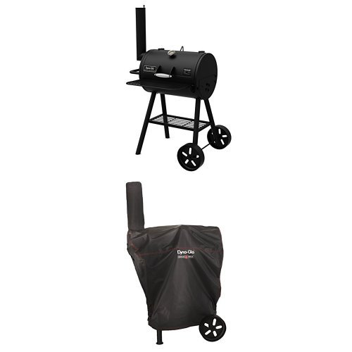 Dyna-Glo Signature Series DGSS443CB-D Heavy-Duty Compact Barrel Charcoal Grill and Barrel Charcoal Grill Cover
