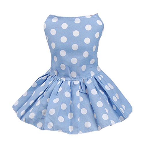 Alroman Dog Dresses Pets Clothes Pet Dresses Doggie Skirt Puppy Clothes Dog Clothes Puppy Apparel Cat Dresses Dog Outfits (XS, Blue Dot)