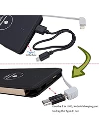 LarKoo Cargador inalámbrico portátil 20000 mAh Power Bank 3 en 1 carga con puerto USB tipo C, baterías externas para dispositivos Qi Enable,iPhone X 8 8+, Samsung Galaxy S8 S6, Sony, HTC, Negro
