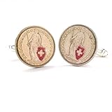 Switzerland Coin Cufflinks Cuff Links Flag Swiss