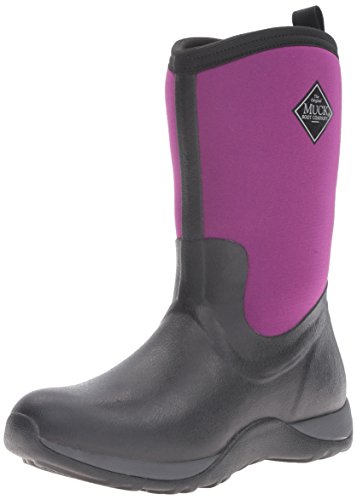Muck Boot Women's Arctic Weekend Mid Snow, Black/Phlox Purple, 10 M US