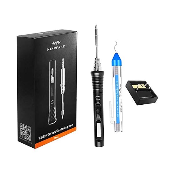 NewHail TS80P Tragbarer Elektrische Lötkolben Set, 12 V, Typ C USB, Digital, OLED, programmierbar, Taschenformat, smart…