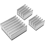 Addicore Raspberry Pi Heatsink Set for B B+ 2 and 3 (Set of 3 Aluminum Heat Sinks)