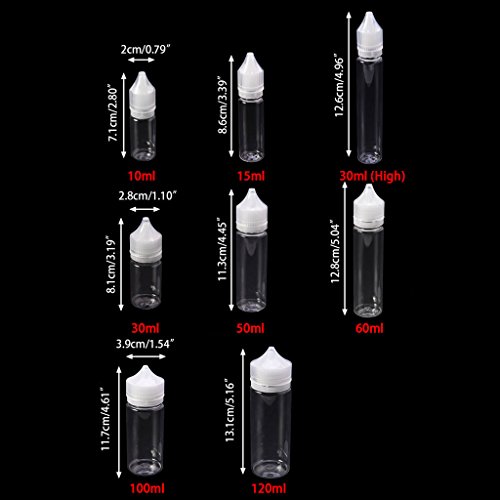 SimpleLif PET Plastic Empty Dropper Liquid Eye Clear Water Bottle Long Tip Cap 50ml