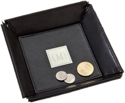 Perdonalized Black Leather Stash Tray. Men's Stash