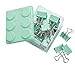 Stackable Brick Container with 1 1/4 Binder Clips - Medium - Qty 20 (Mint Green)