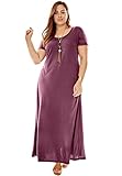 Jessica London Women's Plus Size Tee Shirt Maxi Dress