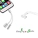 iPhone 7 Adapter, iPhone 7 Splitter, Compatible IOS 10.3 or Later, Jackiey Dual Lightning Headphone Audio & Charge Adapter for iPhone 7 / 7 Plus (Silver)