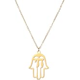 JunRover Stainless Steel Jewish Jewelry - Star of David/Hamsa Hand/Menorah/Israel Map Pendant – Israel Necklace for Women & Men - Religious Gifts for Hanukkah, Bar Mitzvah include a Gift Box
