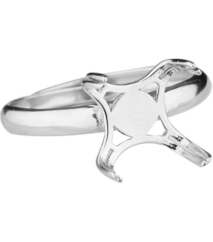 Bague Vierge Réglable En Argent Sterling 925 Pour Cabochon Rectangulaire De 13 X 21 Mm Pour Fabrication De Bijoux (couleur Dorée