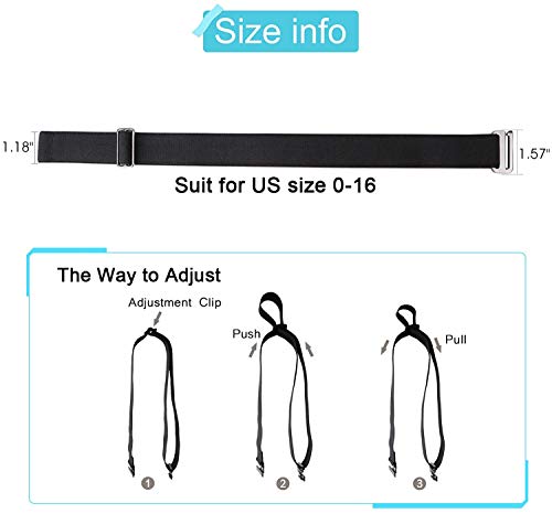 JasGood 4 Stück Unsichtbarer Gürtel Damen, Stretchgürtel Elastischer Gürtel Einstellbar, No Show Web Gürtel Komfortabel Flach Glatt Metallschnalle für Jeans Hosen Kleid