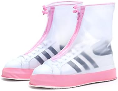 Nuoousol Womens Shoes Cover Waterproof Rain Snow Clear Boot Covers,Zippered Reusable Overshoes Gear Non-Slip Shoe Protector,US XL