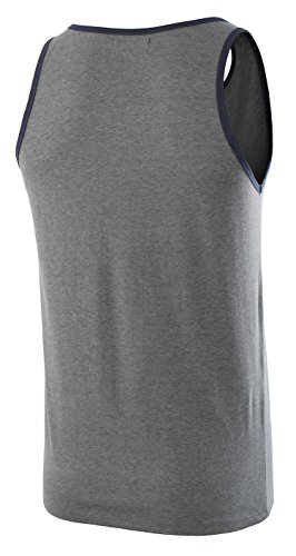 HETHCODE MEN’S CLASSIC BASIC ATHLETIC ACTIVE SPORTS GYM RUNNING JERSEY TANK TOP CASUAL T SHIRTS SLATE GREEN/NAVY XXL
