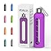 32 Oz Glass Water Bottle With Silicone Sleeve Leak Proof Lid 1L Time Marked Measurements BPA-Free For To-Go Travel At Home Reusable Eco Friendly Safe For Hot Liquids Tea Coffee Daily Intake (Purple)