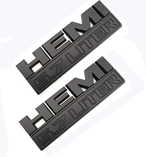 Origianl Size 5.7 Liter 5.7L Emblems 3D Badges Decal Replacement for Ram 1500 Matte (Black)