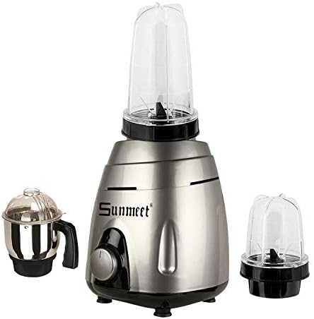 Sunmeet Black Color 1000Watts Mixer Grinder with 2 Bullet Jar plus Chutney Jar 2019 V-Blk-01
