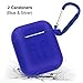 Cuauco AirPods Case Protective Silicone Cover with 2 Anti-Lost Airpods Strap/2 Pairs of Ear Hooks/2 Carabiner/1 Airpods Watch Band Holder/1 Headphone Case for Apple Airpods Accessories (9 Pack)-(Blue)thumb 3