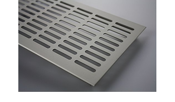 505-130-0800-99 - Rejilla de ventilación (aluminio, 130 x 800 mm), color acero