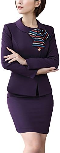 MFrannie Women Single Breasted Slim Fit Suit Jacket and Skirt 2 Piece