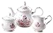 Jusalpha® Fine china vintage rose teapot and creamer set (Teapot and creamer set)