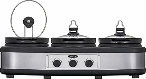 Bella - 3 x 2.5-Quart Triple Slow Cooker - Black