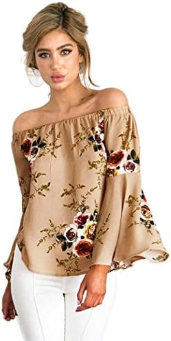 Blackobe 2017 Fashion Summer Women's Flower Print Flare Sleeve Irregular Tops T Shirt (XL, Pink)