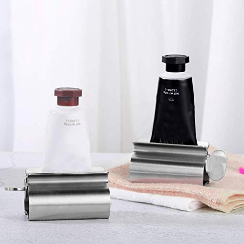 CoscosX Toothpaste Squeezer, [3 Pack] Metal Rolling Tube Squeezer,Silver Toothpaste Seat Holder Stand Rotate Toothpaste Dispenser for Bathroom,Salon - Thumbnail 6