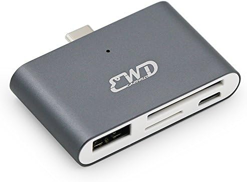 New MacBook Pro 2019 USB Type C HUB OTG/TF/SD Smart Card Reader Adapter for MacBook air 2018 and PC Laptop and Most USB Type-C Port Devices, EASTWILD USB 3.1 Type C Adapter (Grey)