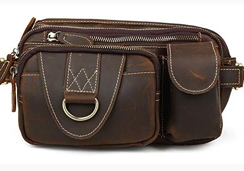 Ambiguity Waist Bag, Retro Men's Leather Waistband, Bum Bag, Outdoor Cowhide Crossbody Bag -23.51014