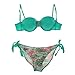 JingQi Womens Push Up Diamond Decorated Beach Bandeau Bikini